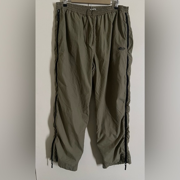 Vintage Y2K Abbondone Double Zip Olive Green Track Pants Size XL - Picture 1 of 12